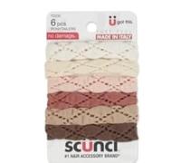 SCUNCI Ponytailers Lot de 6 accessoires pour cheveux texturés sans dommages