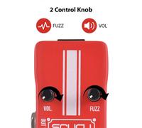 SCURU Guitar Fuzz Effects Pedal VOL/FUZZ Versatile Sound DC 9V 6.35mm Input/Output Interface Mini Electric Guitar Fuzz Effector with True Bypass