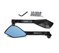 SCUUBE pour Kawasaki Z800 Z800E Version Ninja 800 2013 2014 2015-2018 Rétroviseur De Moto Bleu Rétroviseurs Latéraux Anti-éblouissants avec A CNC en Aluminium Miroir Universel (Couleur : Noir)