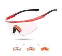 SCVCN Lunette de Cyclisme Photochromique velo, UV400 Protection, TR90 matériau, Lunettes de Soleil Sportives Transparentes pour Hommes et Femmes, Adaptées pour le Cyclisme, la Course, la Conduite 008