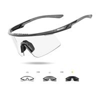 SCVCN Lunette de Cyclisme Photochromique velo, UV400 Protection, TR90 matériau, Lunettes de Soleil Sportives Transparentes pour Hommes et Femmes, Adaptées pour le Cyclisme, la Course, la Conduite 01