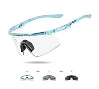 SCVCN Lunette de Cyclisme Photochromique velo, UV400 Protection, TR90 matériau, Lunettes de Soleil Sportives Transparentes pour Hommes et Femmes, Adaptées pour le Cyclisme, la Course, la Conduite 12
