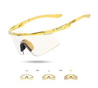 SCVCN Lunette de Cyclisme Photochromique velo, UV400 Protection, TR90 matériau, Lunettes de Soleil Sportives Transparentes pour Hommes et Femmes, Adaptées pour le Cyclisme, la Course, la Conduite 011