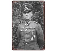 Scvgfdxzs Desert Fox General Erwin Rommel Poster vintage en métal Décoration murale pour maison, bar, pub, club, café 20,3 x 30,5 cm