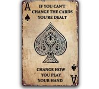 Scvgfdxzs Plaque rétro en métal avec citation de motivation classique Ace of Spades - Décoration murale pour maison, club, café, bureau, jardin, grotte - 20,3 x 30,5 cm