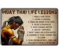 Scvgfdxzs Poster Muay Thai - Arts martiaux Leçons de vie Art mural de style vintage, 30,5 x 40,6 cm, décoration d'intérieur inspirante, art de motivation pour la boxe