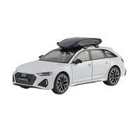SCVWKAJA Véhicule Réplique Fidèle De Voiture 1:18 pour Audi RS6 Modèle De Voiture Simulé Modèle Classique Collection D'ornements en Métal Présentoir Véhicules à Moteur(White)