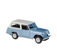 SCVWKAJA Véhicule Réplique Fidèle De Voiture 1:24 pour Jeep Jeepster 1967 Collection Modèle Voiture en Alliage Moulé sous Pression Porte Voiture Pouvant Être Ouverte Véhicules à Moteur(Blue)