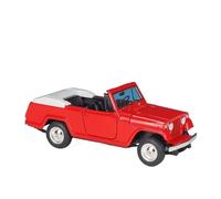 SCVWKAJA Véhicule Réplique Fidèle De Voiture 1:24 pour Jeep Jeepster 1967 Collection Modèle Voiture en Alliage Moulé sous Pression Porte Voiture Pouvant Être Ouverte Véhicules à Moteur(Red)