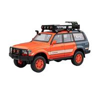 SCVWKAJA Véhicule Réplique Fidèle De Voiture Modèle Réduit Voiture en Alliage Moulé sous Pression pour Toyota Land Cruiser LC80 Échelle 1:24 Décorations De Loisirs Véhicules à Moteur(Orange)
