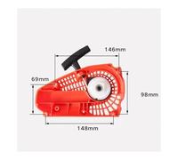 SCVYLNZ CLIQUETS MÉTALLIQUES E-Start for G2500 4500 5200 5800 5900 TRONÇONNEUSE À DÉMARRAGE Facile POIGNÉE DE Traction Ensemble Corde(2500)