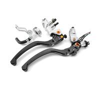 SCVYLNZ Compatible avec les maîtres-cylindres de frein et leviers d'embrayage à montage radial 7, 8 et 22 mm (19rcs) for motos, avec freins hydrauliques.(1 Set Silver)