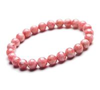 SCWZZWSY 7 mm Natural Red Rhodochrosite Gemstone Stretch Crystal Round Bead Bracelet