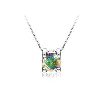 SCWZZWSY Accessoires - 1ct Coup Round D Color Moissanite Pendant Collier pour femmes