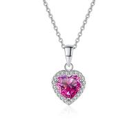SCWZZWSY ACCESSOIRES DE BIELLIR FILLES 1CT COUPE DE COEUR D COULEUR MISSANIT PENDANT BLANC/VERT/PINK Colliers Diamond Colliers Pour les décorations pour femmes