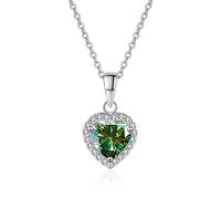 SCWZZWSY ACCESSOIRES DE BIELLIR FILLES 1CT COUPE DE COEUR D COULEUR MISSANIT PENDANT BLANC/VERT/PINK Colliers Diamond Colliers Pour les décorations pour femmes