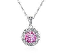 SCWZZWSY ACCESSOIRES DE BIELSION FILLES 1CT COUPE ROUND COUPE D COLOR DIAMENT Collier pour les décorations pour femmes