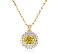 SCWZZWSY Accessoires Simple 1 Collier de pendentif Moisanite pour femmes Coup rond