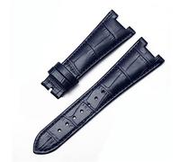 SCWZZWSY Band de montre en cuir authentique pour 5711 5712G Nautilus montres hommes et femmes Notch spécial 25 mm * Broche de montre de 12 mm (couleur: noir-argent, taille: noir-or)