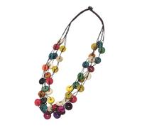 SCWZZWSY Bijoux de filles coloré cohémie tissage collier coquille de noix de coco bijoux pour femmes vintage multi-design pour collier décontracté