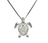 SCWZZWSY Bijoux filles colliers pendentifs pour femmes pour femmes remplies bleu blanc feu Opal Collier de mariage bijoux fait en chinois décorations