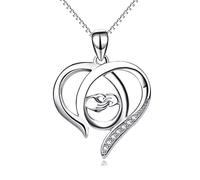 SCWZZWSY Bijoux pour filles - Collier pour femme - Chaîne clavicule simple - Grande tenue - Petites mains - Cœur creux - Pendentif pour femme - Décoration de cou pour la fête des mères