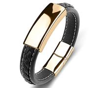 SCWZZWSY Bracelet de chien bracelet pour hommes bracelet masculin en acier inoxydable avec fermoir magnétique, faux, sans zircone