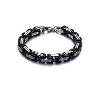 SCWZZWSY Bracelet de liaison masculine, bracelet de chaîne de boucle en acier inoxydable 3D pour hommes