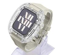 SCWZZWSY Bracelet de montre de sport transparent en caoutchouc, pour séries 8, 7, 6, 5, 4, SE, bracelet de sport, kit de mod pour iWatch 44 mm, 45 mm, accessoires de rechange, 44mm, A