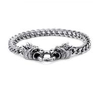 SCWZZWSY Bracelet en acier masculin, bracelets de chaîne en acier en acier de la tête de dragon 225x6 mm