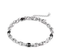 SCWZZWSY Bracelet masculin, bracelet de liaison masculine, chaîne de bracelet en acier inoxydable ondulé à bague creuse