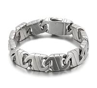 SCWZZWSY Bracelet masculin, bracelet en chaîne, bracelet de mode boucle de forme géométrique pour hommes