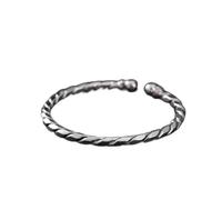 SCWZZWSY Bracelet S999 Pure Silver Traided Simple Men and Women Open Silver Bracelet Bijoux