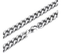 SCWZZWSY Bracelets masculins, simple bracelet en acier inoxydable de chaîne cubaine pour hommes