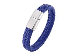 SCWZZWSY Bracelets pour hommes, bracelet, bracelet tissé vintage pour hommes, chaîne de poignet masculine, acier inoxydable avec fermoir magnétique, longueur 16,5 cm, faux, sans zircone