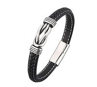 SCWZZWSY Cadeau pour hommes bracelet masculin bracelet bracelet bracelet bracelet charmes bracelet en acier inoxydable avec une longueur de fermoir magnétique 18,5 cm, fausse, sans zircone