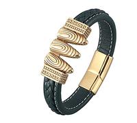 SCWZZWSY Cadeaux personnalisés Bracelet Men's Vintage Men's Bangle's Bangle 3 Skull Men's Bracelet rétro Chaîne de bracelet en acier inoxydable avec fermoir magnétique, faux, sans zircone