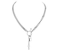 SCWZZWSY Collier de verrouillage des produits pour les filles pour femmes et hommes, 925 Collier de coeur à écrous en argent sterling