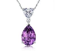 SCWZZWSY Colliers pour femmes filles tombe 2,6 Carats Collier pendentif amethyste 925 Collier pendentif en argent sterling 18 '', bijoux pour femmes colliers, colliers