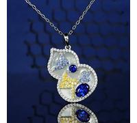 SCWZZWSY Décorations 925 Collier pendentif pour les femmes Colliers de coquille de peinture émeraude fabriquée en Chine fille