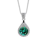 SCWZZWSY Décorations Accessoires Collier Moissanite pour femmes 1CT COUPE R ROUND Collier Diamond pour femmes Moisanite Pendant Girl