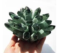 SCWZZWSY Grappe de Cristal Naturel Green Ghost Crystal Ornement de Cristal irrégulier Cluster décoratif Crystal Natural Cluster Decoration Crystal Green Crystal for Home Wedding Aquarium., 400g