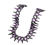 SCWZZWSY Hip Hop 24 mm Purpke lourds Iced Out CZ Stones Cuban Thons Link Chain Collier pour hommes Cadeau de bijoux de charme pour hommes