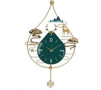 SCWZZWSY Horloges murales avec Pendule - Silent Pas à Cocher Horloge de Quartz - décor Montres murales pour Le Salon Kitchens-Blue || 50x86cm (Vert 50x86cm)