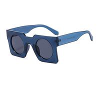 SCWZZWSY Nouveau 2025 Lunettes de Soleil Punk Femmes Hommes Frame Round Lenses Blue Shades Retro UV400