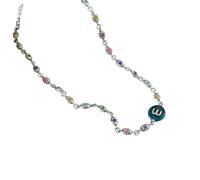 SCWZZWSY Nouveau 2025 pour l'arrivée tendance résine colorée 925 Collier de chaînes féminines en argent sterling