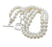 SCWZZWSY NOUVEAU 2025 UNISEUX 8 mm Double blanc Perles naturelles Collier de chaîne 925 STARDIN