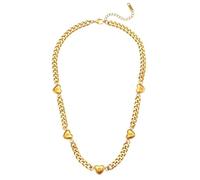 SCWZZWSY Nouveau 2025 Unisexe en acier inoxydable CZ coeur charme Collier de chaîne cubain