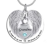 SCWZZWSY Pas plus à mes côtés, mais pour toujours dans mon cœur en acier inoxydable Memorial Cremation Urn Pendants Collier pour cendres - Grand-mère