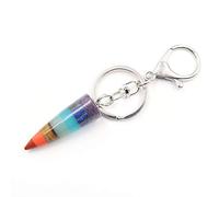 SCWZZWSY Pierre Naturel 7 Chakra Pendant Dowsing Natural Pendule Colliers Arc-en-Ciel en Couches Spiritue-E-3 sans chaîne